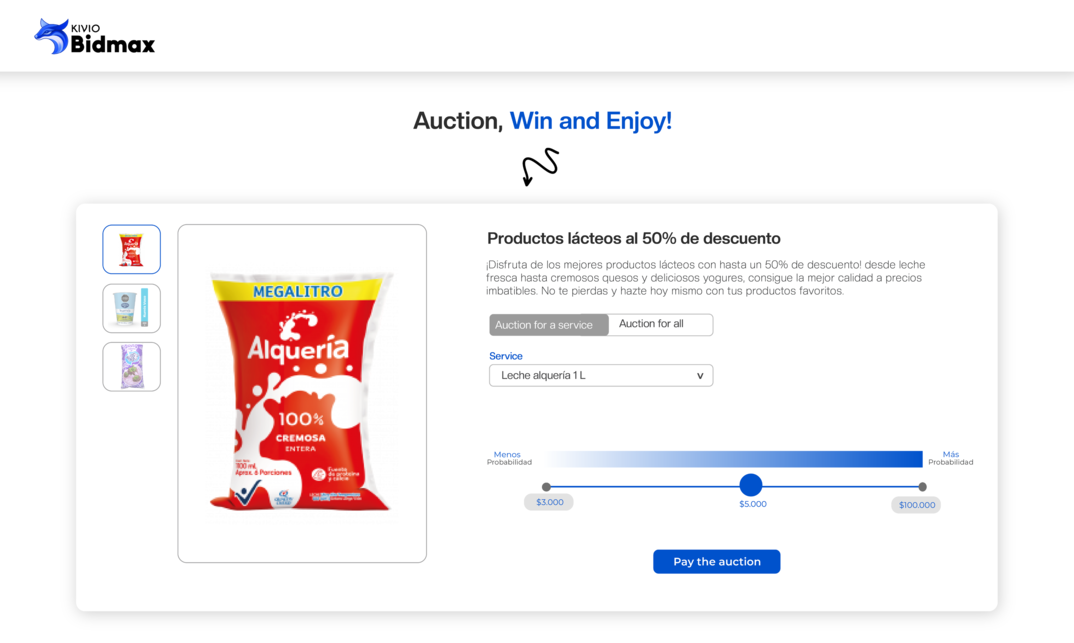 Kivio Bidmax Interface
